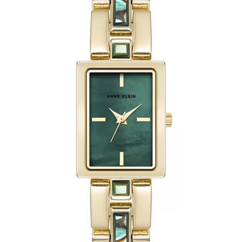 Anne Klein
Women's Quartz Abalone Gemstone Accented Gold-Tone Metal Bracelet